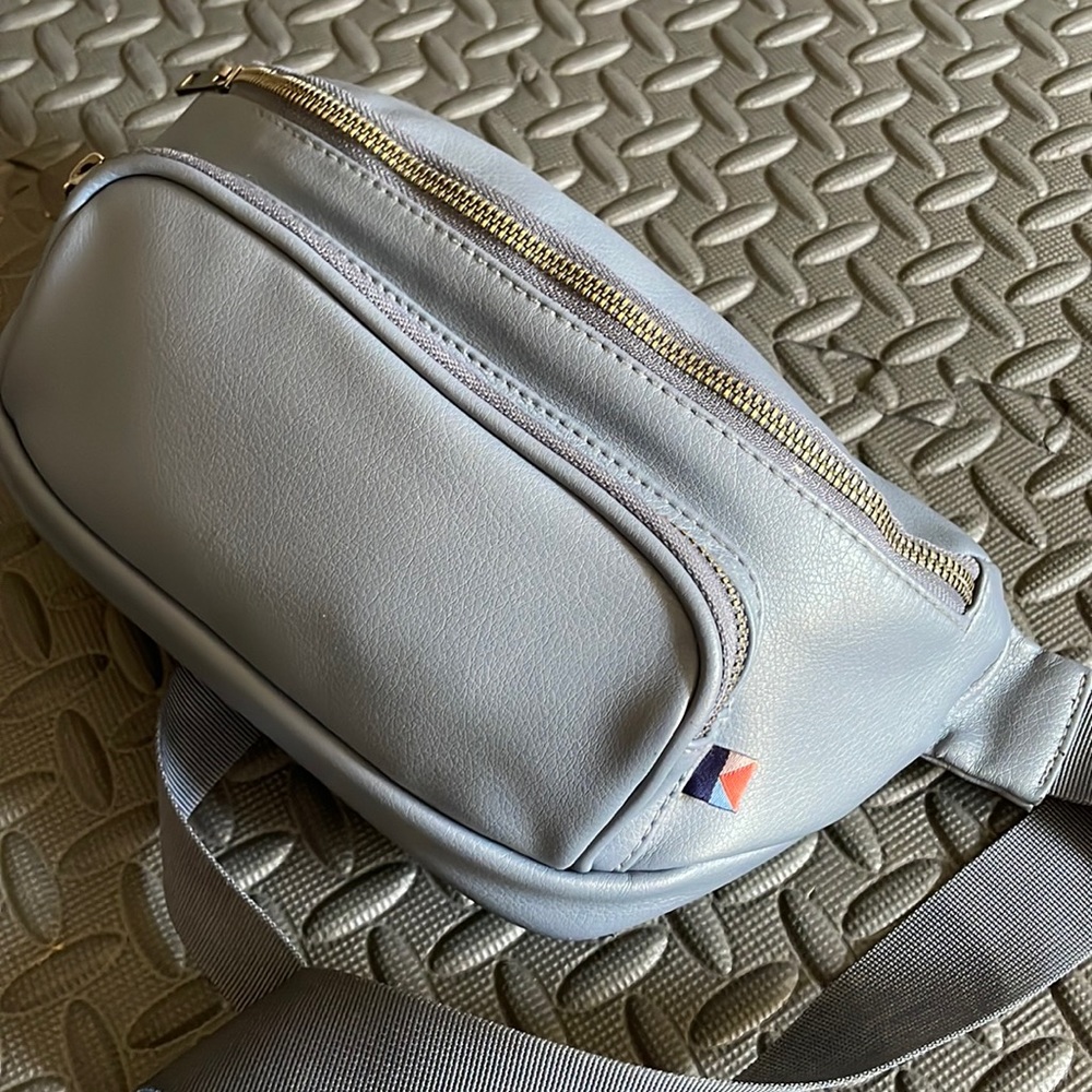 Kibou minimalist diaper bag vegan leather blue